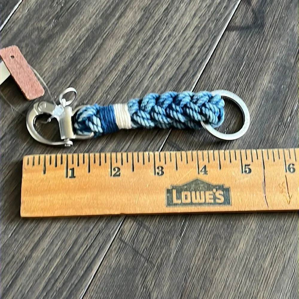 Polo Ralph Lauren FOB Cotton Keychain Key Chain Nautical Indigo Blue lanyard
